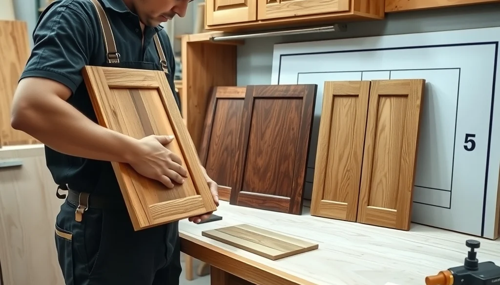 Pemeriksaan material dan finishing kabinet kayu solid sebelum pemasangan