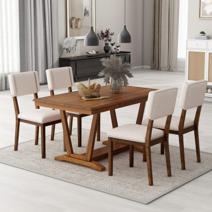 Set Meja Makan Persegi Minimalis Vierra