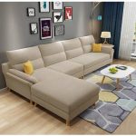 Sofa L Sudut Minimalis Nordic Cloud Warna Krem