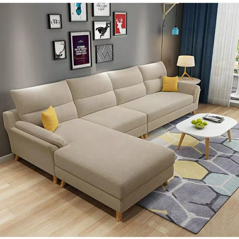 Sofa L Sudut Minimalis Nordic Cloud Warna Krem