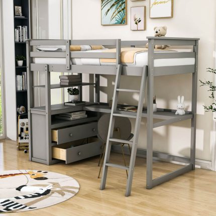 Tavaro Loft Bed Meja Belajar Laci Multifungsi