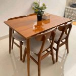 Set Meja Kursi Makan Jati Jepara ROPAN – Gaya Minimalis Modern