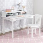 Avaline Meja Belajar Kayu Mahoni Duco Putih