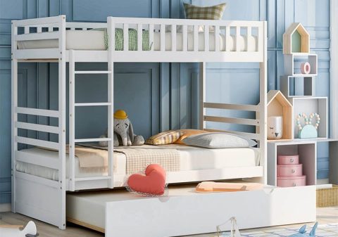 Lucado Tempat Tidur Tingkat Duco Putih Sorong
