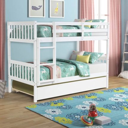 Verola Tempat Tidur Tingkat Putih Sorong Minimalis