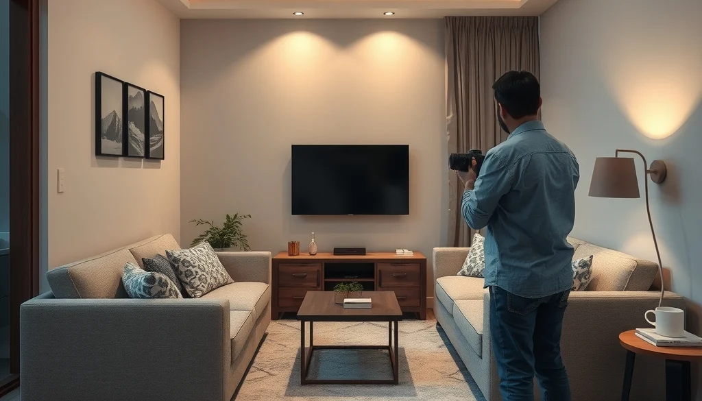 Mengukur area ruang keluarga sebelum memilih buffet TV atau rak TV